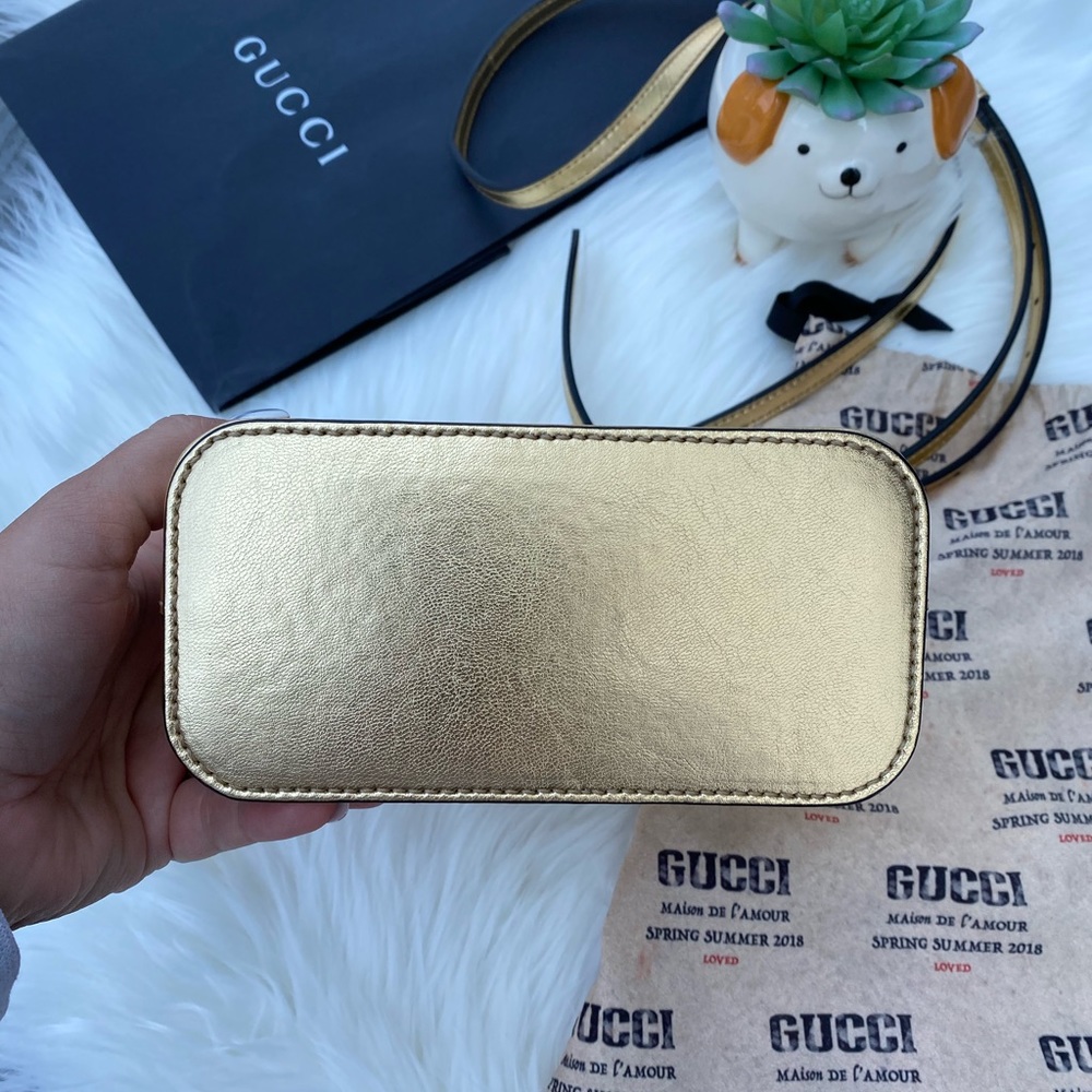 Gucci “Guccy” Black and Gold Crossbody - Picture 10 of 11